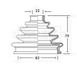 BORG & BECK gofruotoji membrana, kardaninis velenas BCB2328